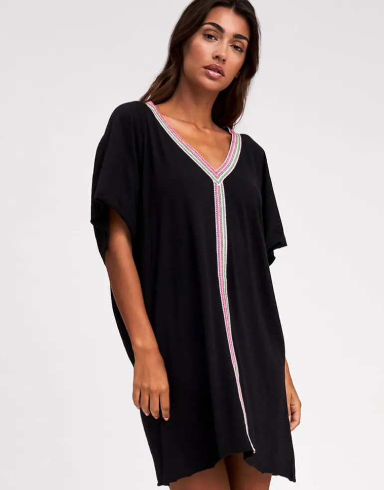 Mini Pima Abaya Dress - Black