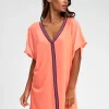Mini Pima Abaya Dress - Coral