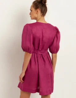 Minimal Mini Wrap Dress - Magenta
