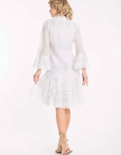 Monica Dress - White Silver