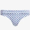Mykonos Fold Over Bikini Pant - Blue and White