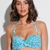 Nassau Twist Bandeau Bikini Top - Blue