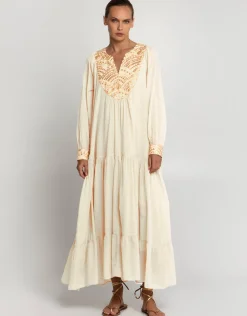 New Triangle Maxi Dress - Natural and Gold