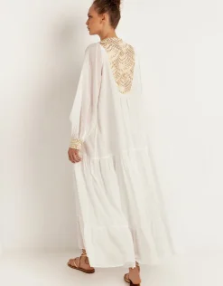 New Triangle Maxi Dress - White and Gold