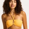 Oasis Diamond Wire Bandeau Bikini Top - Butter