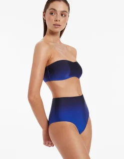 Oia Sunset Minimal Bandeau Bikini Top - Ocean