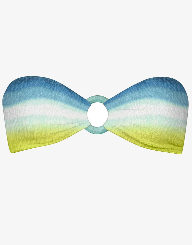 Ombre Flow Bandeau Bikini Top - Aqua Shades