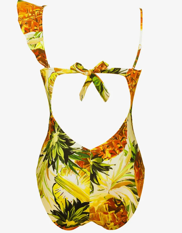 Optimist Ruffle Shoulder Swimsuit - Pina Colada