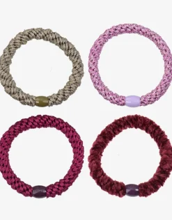 Original Hair Tie Bundle - Pink Glitter, Camo Glitter, Mulberry and Velvet Bordeaux