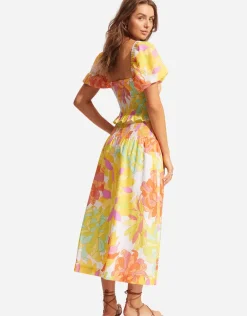 Palm Springs Shirring Skirt - Limelight