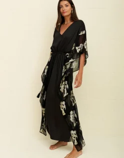 Palm Tree Kaftan - Black