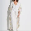 Palm Tree Kaftan - White
