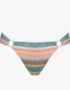 Pastel Sunset Ring Side Bikini Pant - Pink Stripe