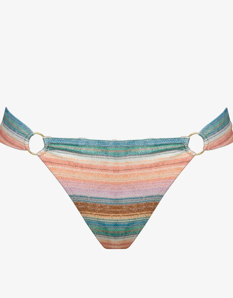 Pastel Sunset Ring Side Bikini Pant - Pink Stripe