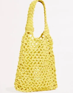 Plaited Rope Tote Bag - Celery