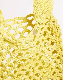 Plaited Rope Tote Bag - Celery