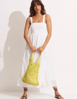 Plaited Rope Tote Bag - Celery