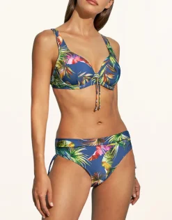 Plunge Moulded Underwired Bikini Top - Indigo Rainbow