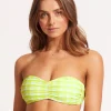 Portofino Ruched Bandeau Bikini Top - Wild Lime