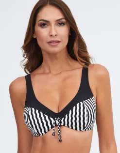 Portofino Underwired Bikini Top - Black and White