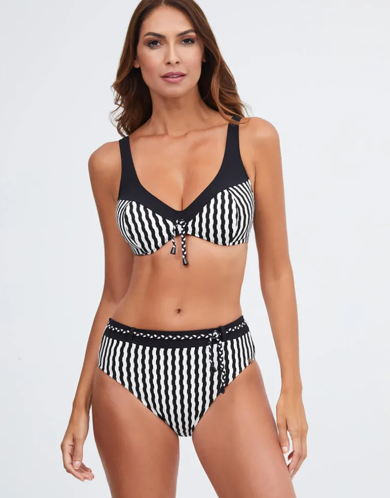 Portofino Underwired Bikini Top - Black and White