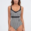Portofino Underwired Swimsuit - Black and White