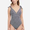Profile Colette V Neck Swimsuit - Black and White