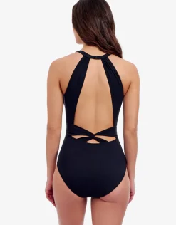 Profile Tutti Frutti High Neck Keyhole Back Swimsuit - Black