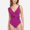Profile Tutti Frutti Ruffle Surplice Swimsuit - Warm Violet