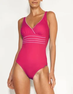 Pure Lines Swimsuit - Pink White