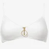 Retro Purity Zip Front Bralette Bikini Top - White