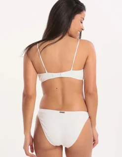 Retro Purity Zip Front Bralette Bikini Top - White