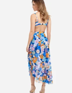 Rising Sun Ruffle Skirt - Blue