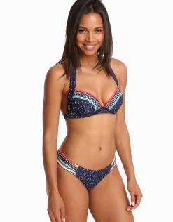 Riviera 50s Moulded Bikini Top - Ink/White