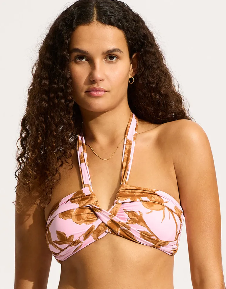 Rococo Halter Bandeau Bikini Top - Blossom