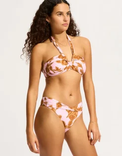 Rococo Halter Bandeau Bikini Top - Blossom