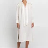 Roots Midi Shirt Dress - Natural and Champagne