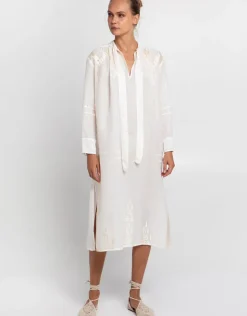 Roots Midi Shirt Dress - Natural and Champagne