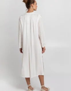 Roots Midi Shirt Dress - Natural and Champagne