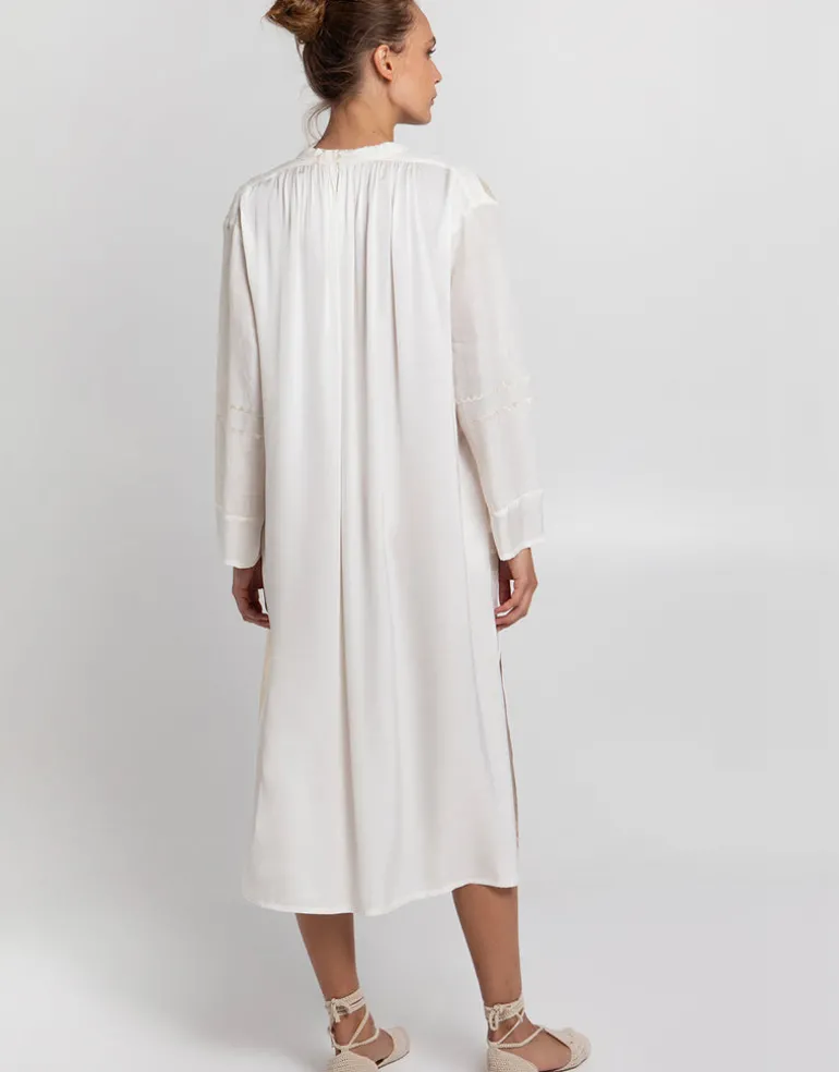 Roots Midi Shirt Dress - Natural and Champagne