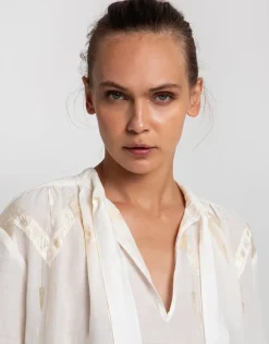 Roots Midi Shirt Dress - Natural and Champagne