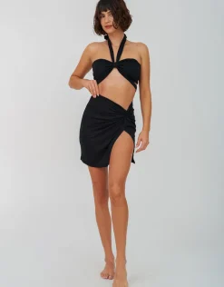 Sarong Mini Skirt - Black
