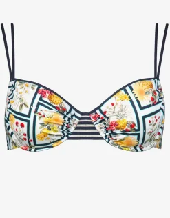Scenery Underwired Bikini Top - Monochrome Garden