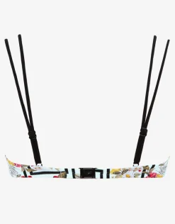 Scenery Underwired Bikini Top - Monochrome Garden