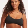 Sea Dive Bralette Bikini Top - Black