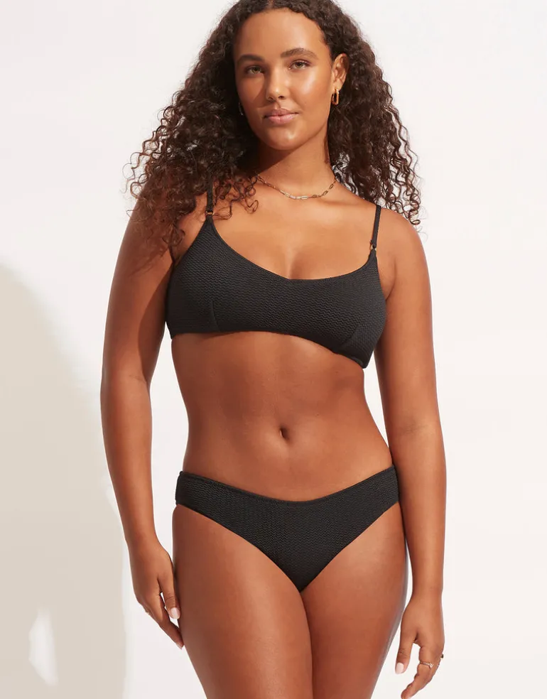 Sea Dive Bralette Bikini Top - Black