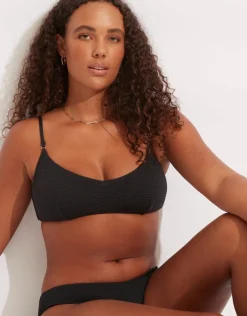 Sea Dive Bralette Bikini Top - Black