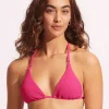 Sea Dive Slide Tri Bikini Top - Fuchsia Rose