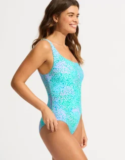 Sea Skin One Shoulder Swimsuit - Vivid Green