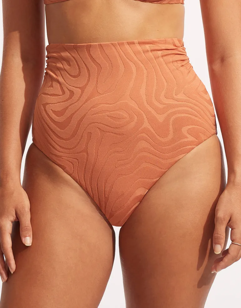 Second Wave High Waist Bikini Pant - Copper Tan